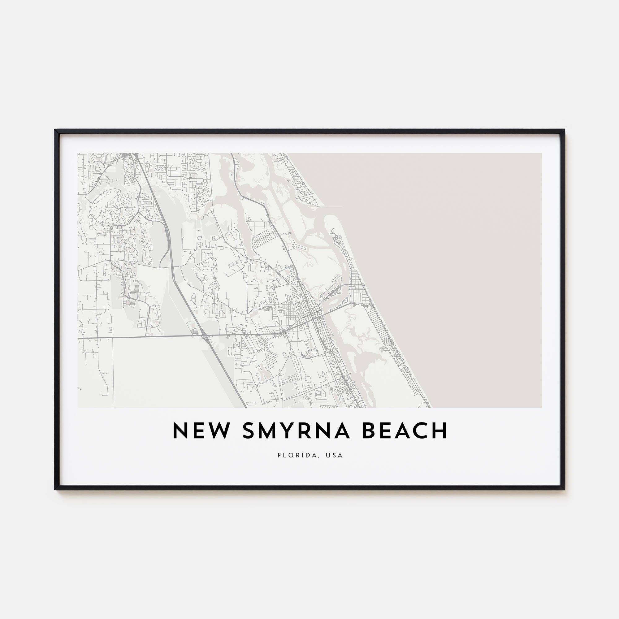 New Smyrna Beach Map Landscape Poster