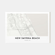 New Smyrna Beach Map Landscape Poster
