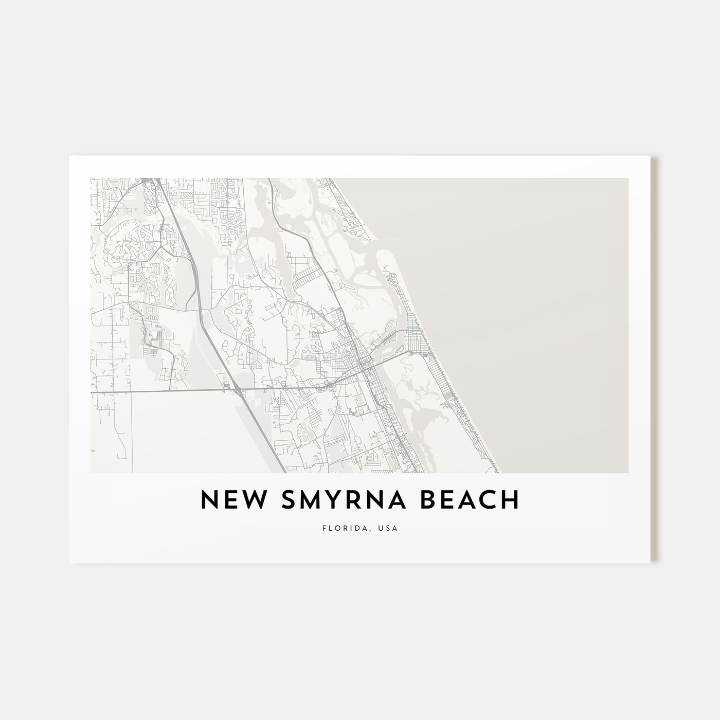 New Smyrna Beach Map Landscape Poster