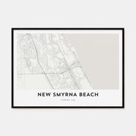 New Smyrna Beach Map Landscape Poster