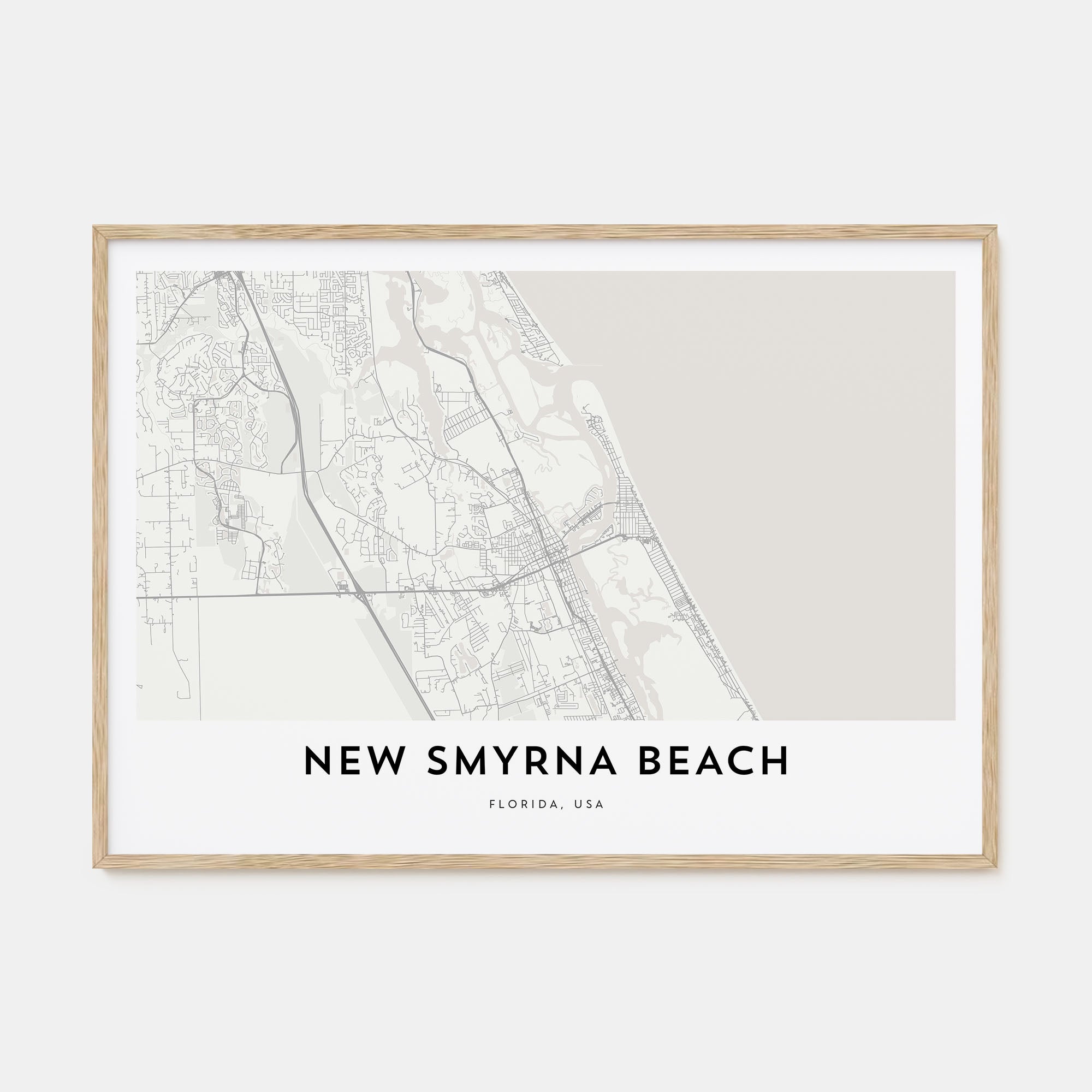 New Smyrna Beach Map Landscape Poster