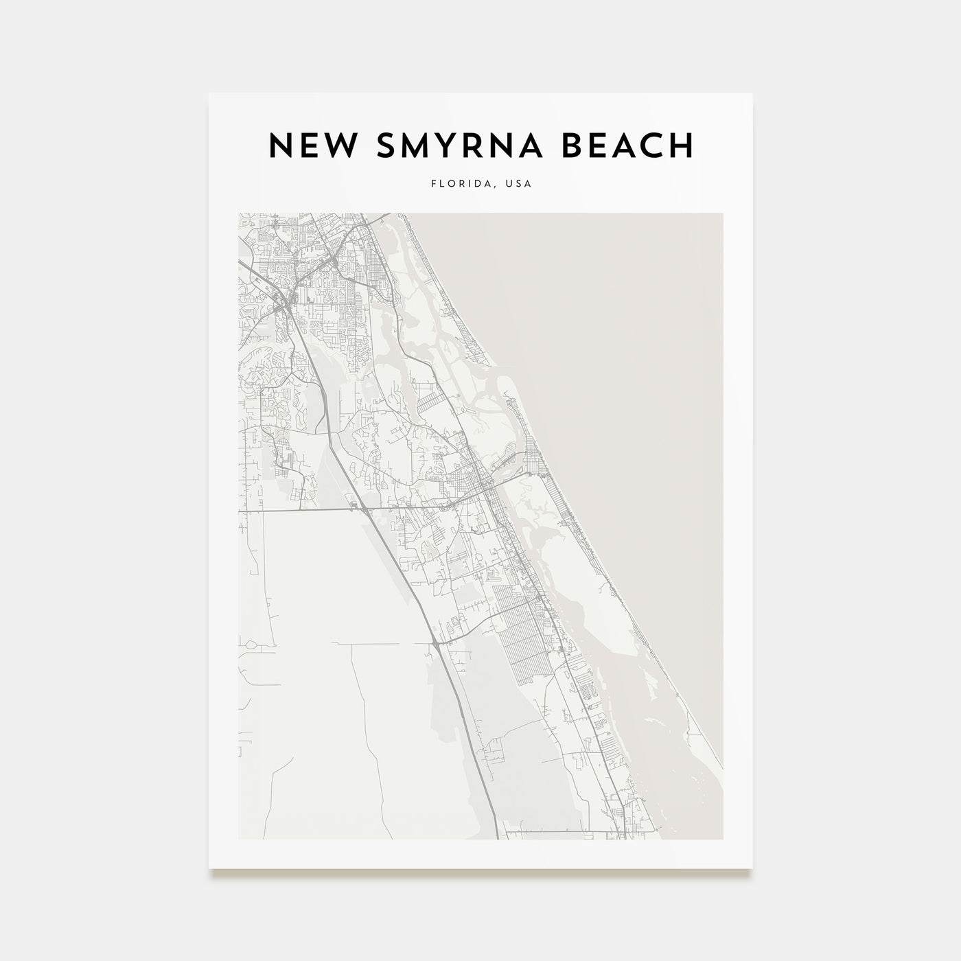 New Smyrna Beach Map Portrait Poster