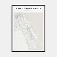 New Smyrna Beach Map Portrait Poster
