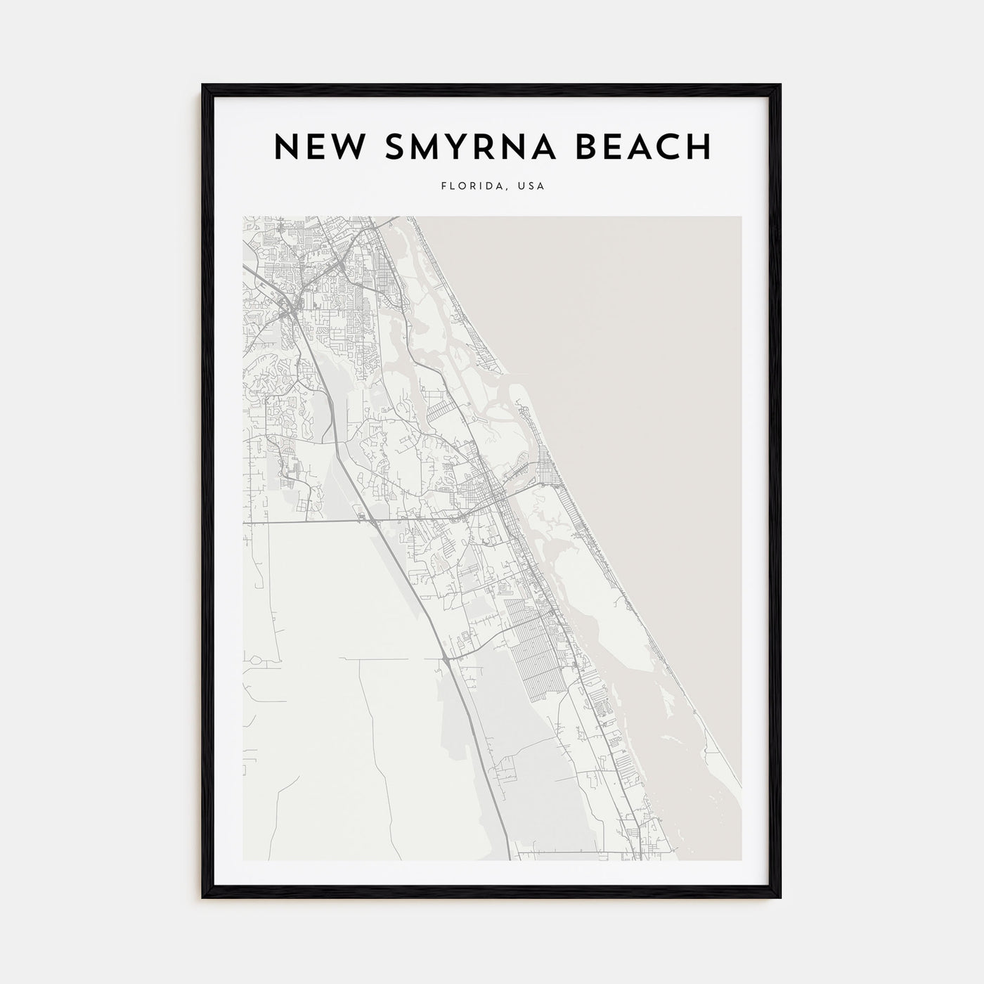 New Smyrna Beach Map Portrait Poster