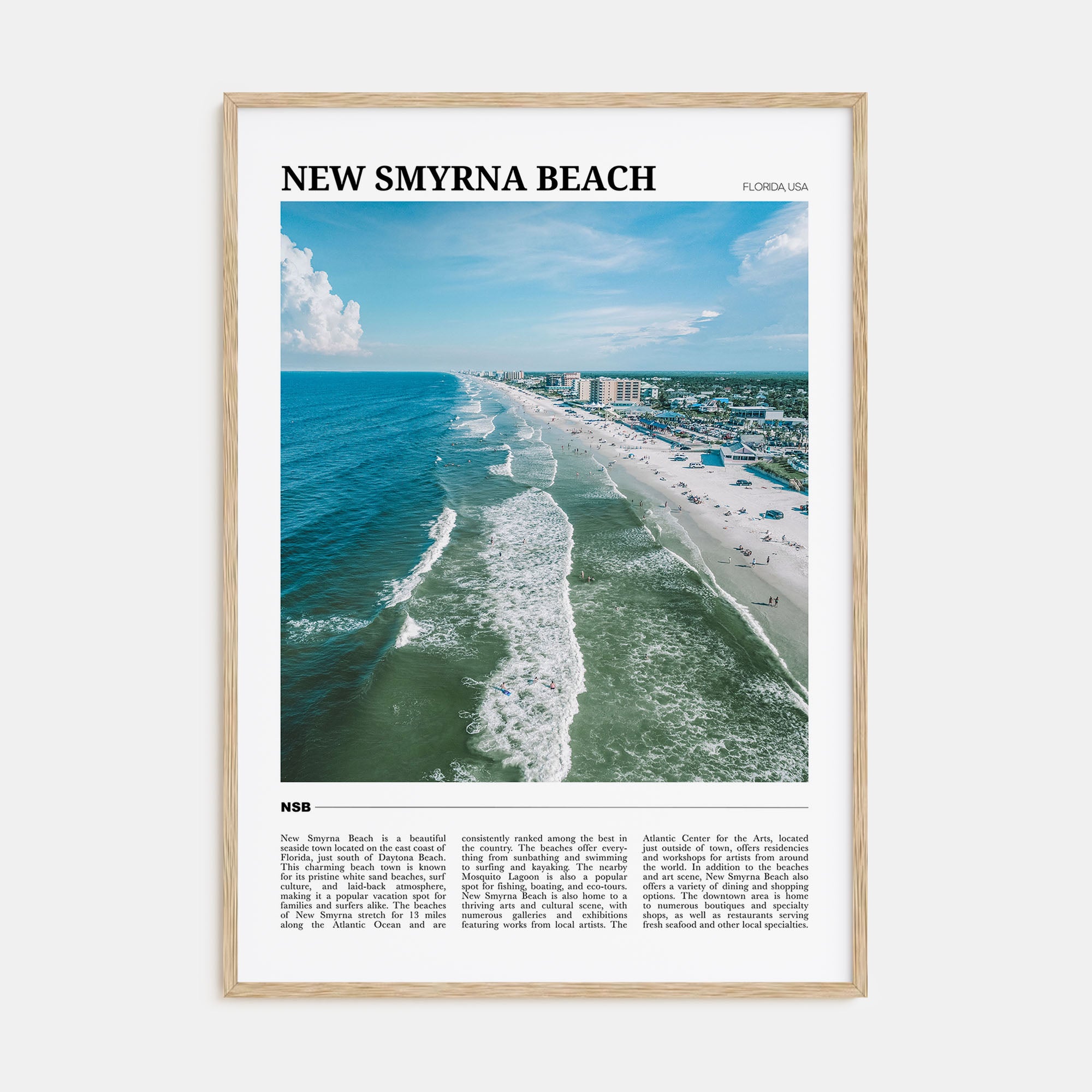 New Smyrna Beach Travel Color Poster
