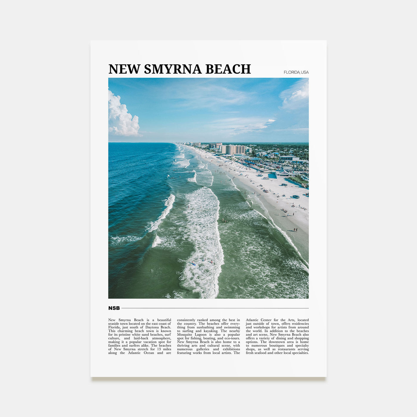 New Smyrna Beach Travel Color Poster