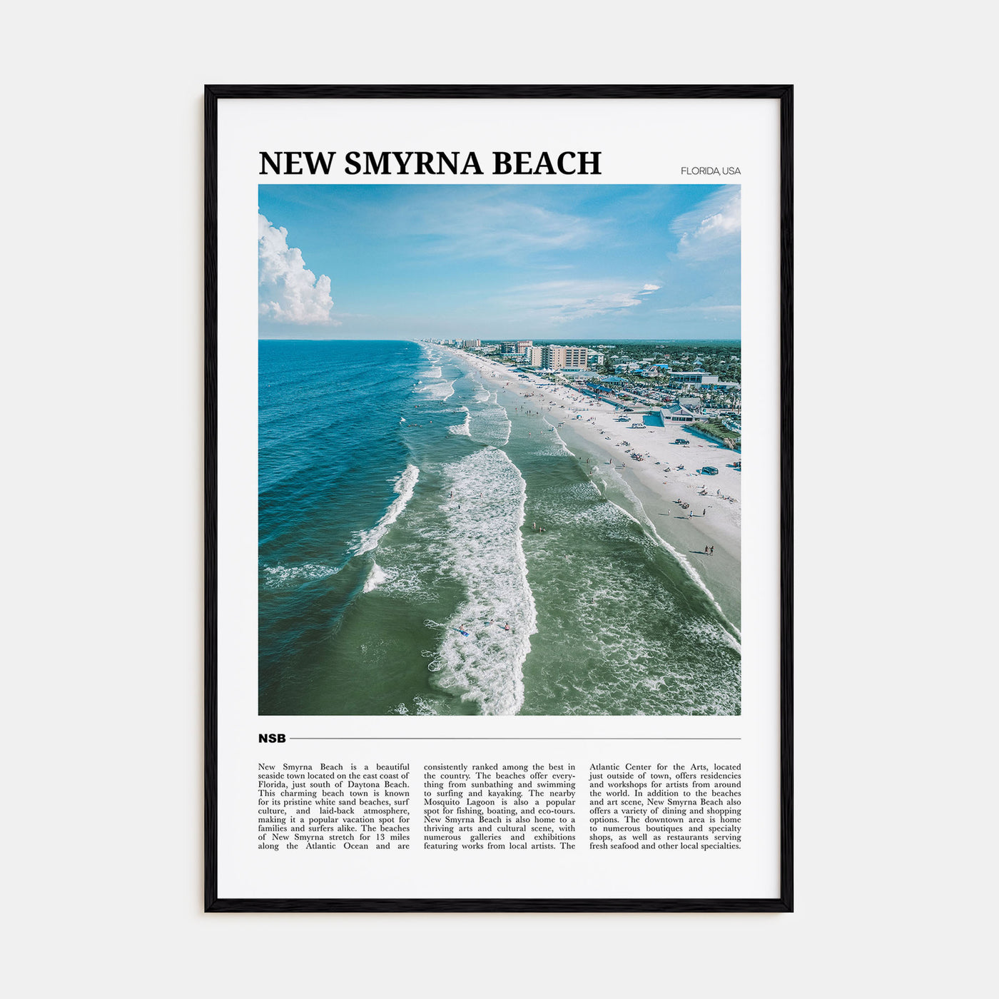 New Smyrna Beach Travel Color Poster