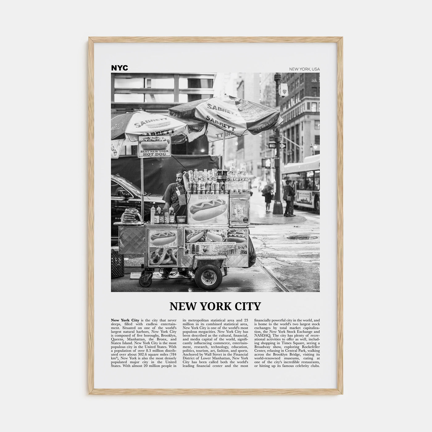 New York City Travel B&W No 5 Poster