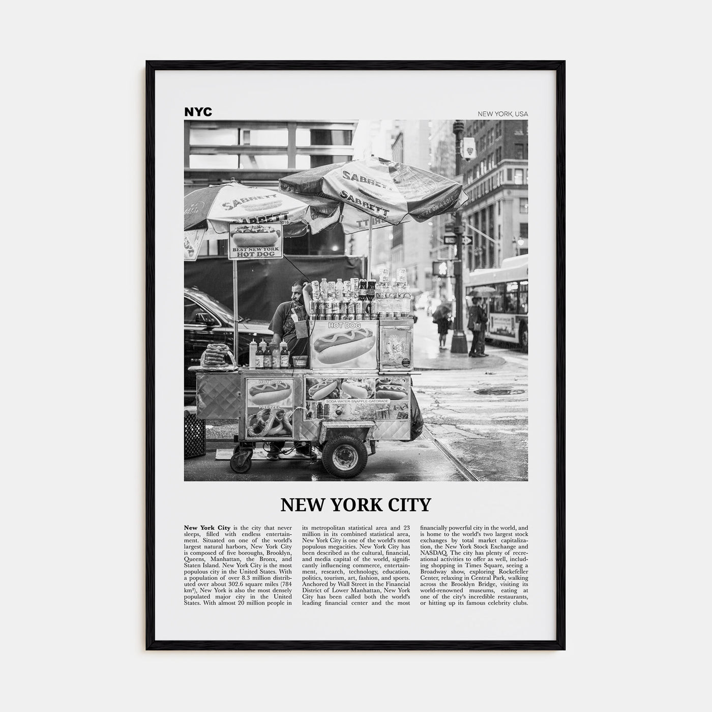 New York City Travel B&W No 5 Poster