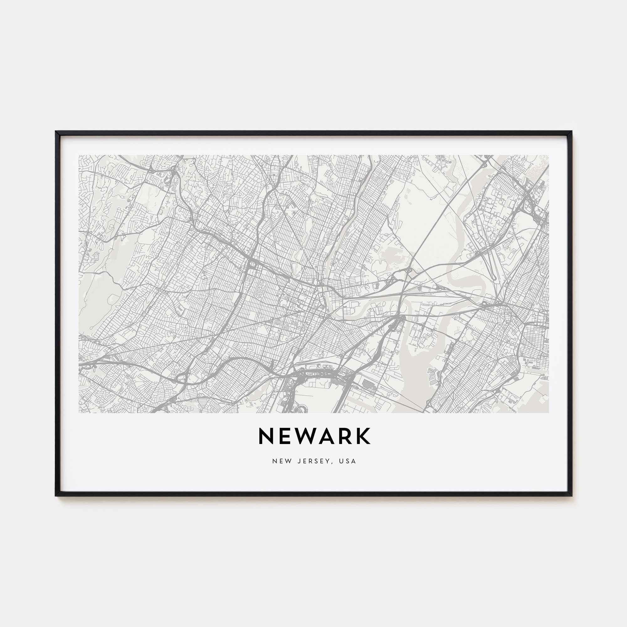 Newark Map Landscape Poster