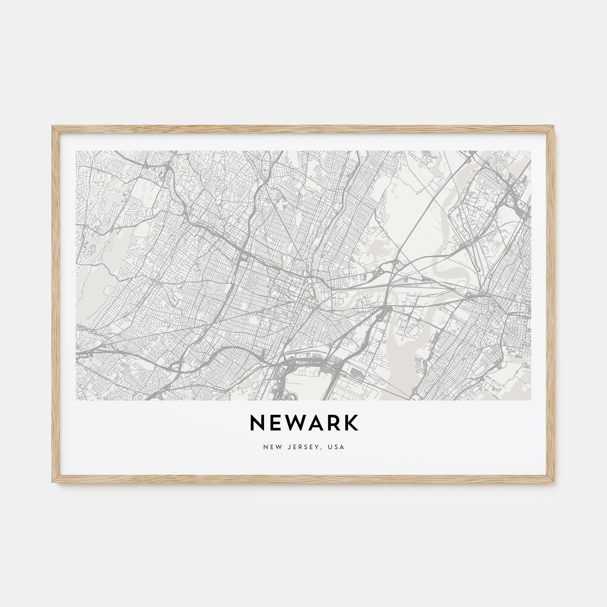 Newark Map Landscape Poster