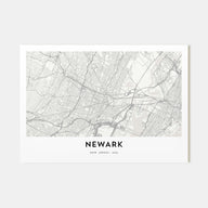 Newark Map Landscape Poster