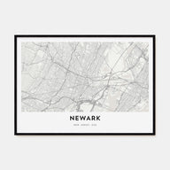 Newark Map Landscape Poster