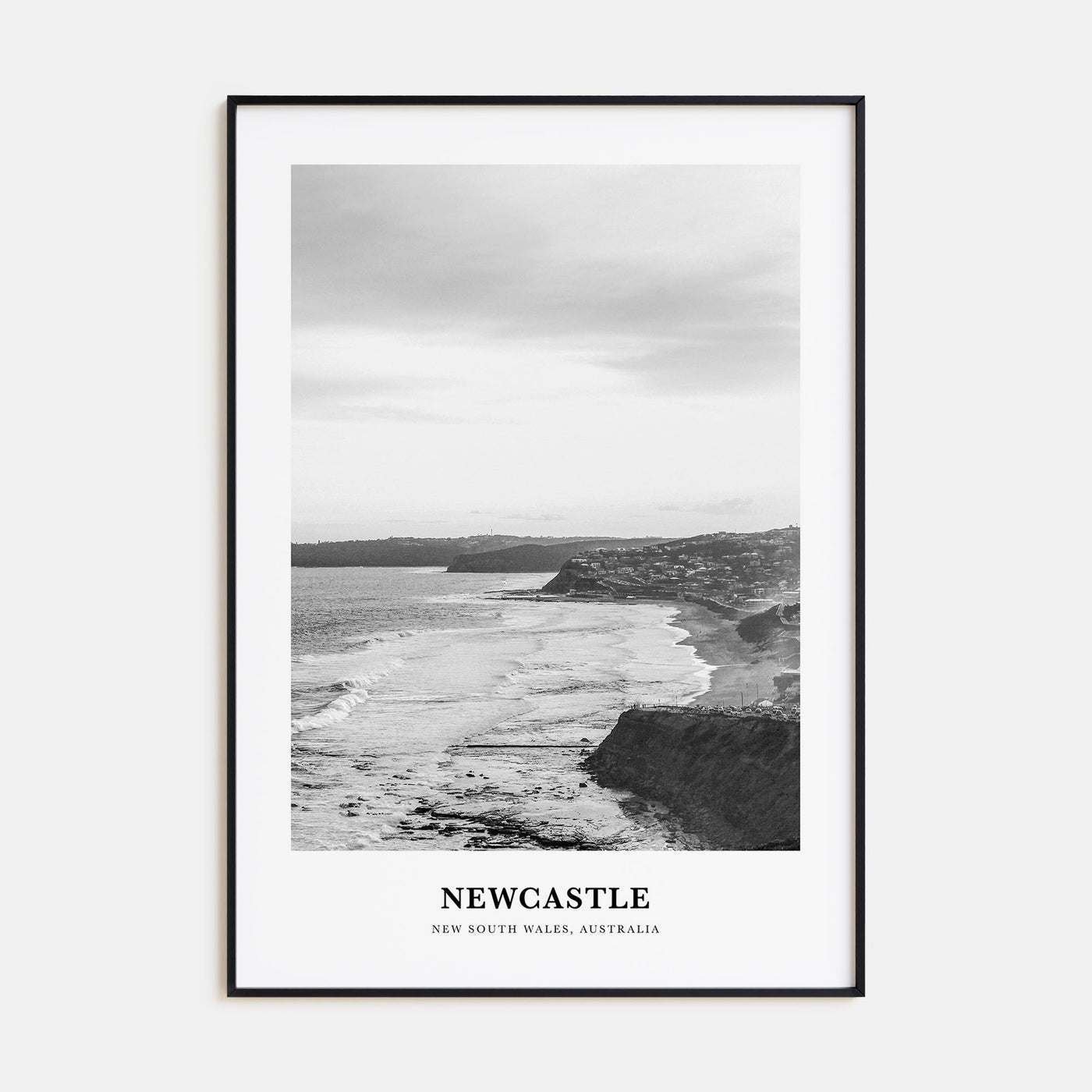 Newcastle, Australia Portrait B&W Poster