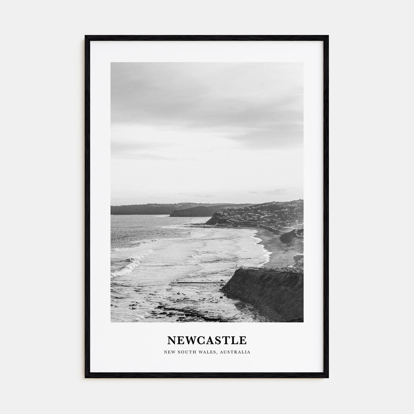 Newcastle, Australia Portrait B&W Poster
