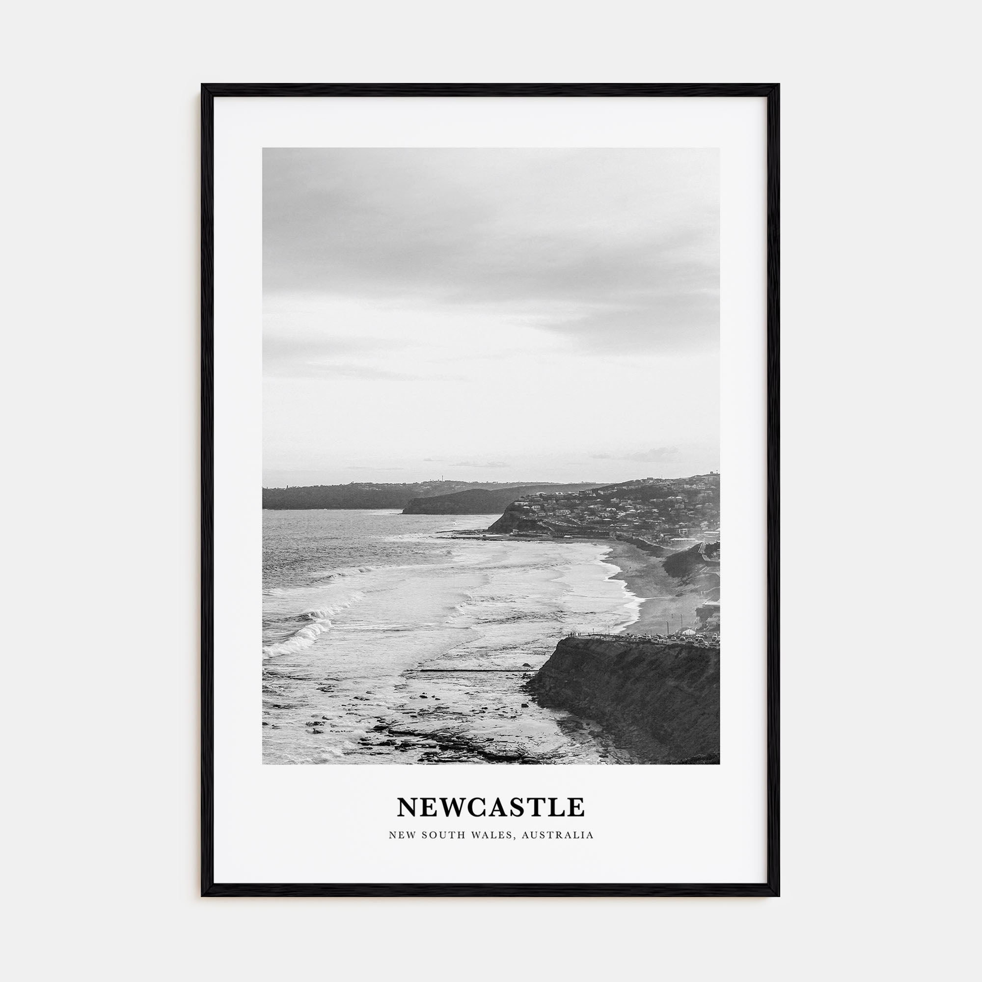 Newcastle, Australia Portrait B&W Poster