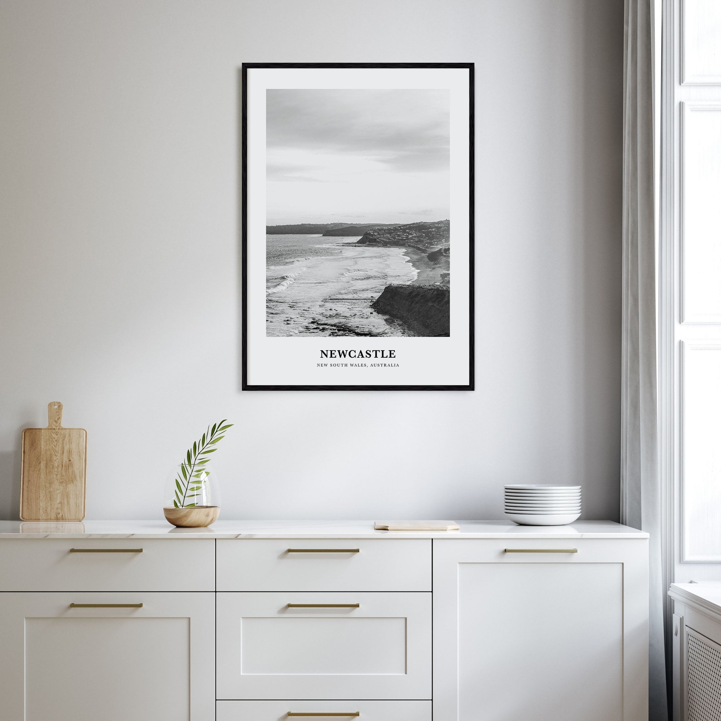Newcastle, Australia Portrait B&W Poster