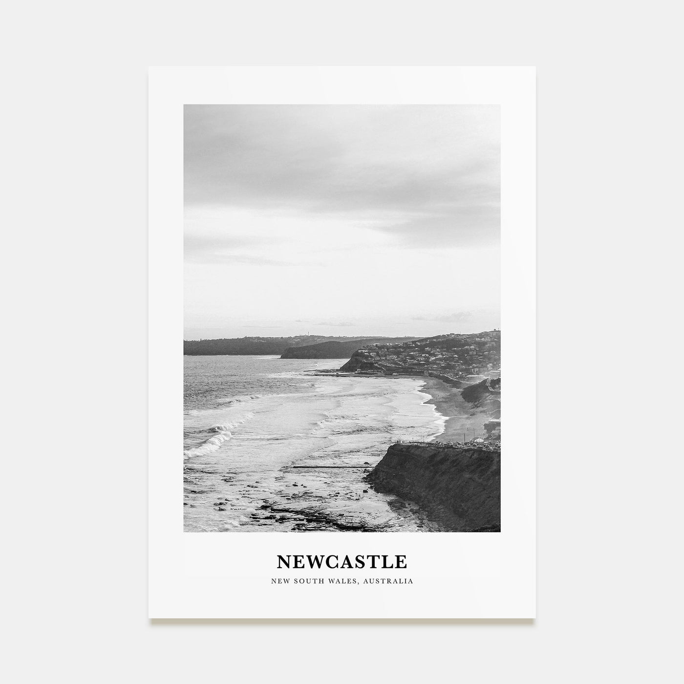 Newcastle, Australia Portrait B&W Poster