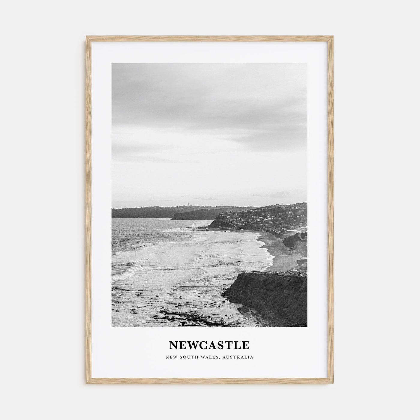 Newcastle, Australia Portrait B&W Poster