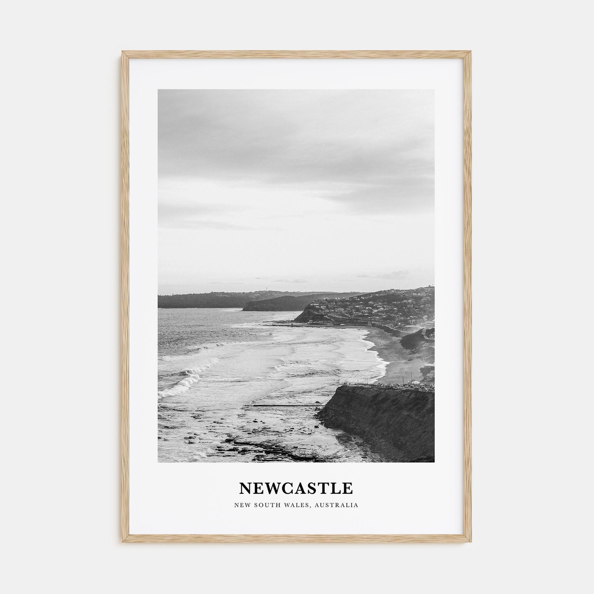 Newcastle, Australia Portrait B&W Poster