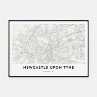 Newcastle upon Tyne Map Landscape Poster