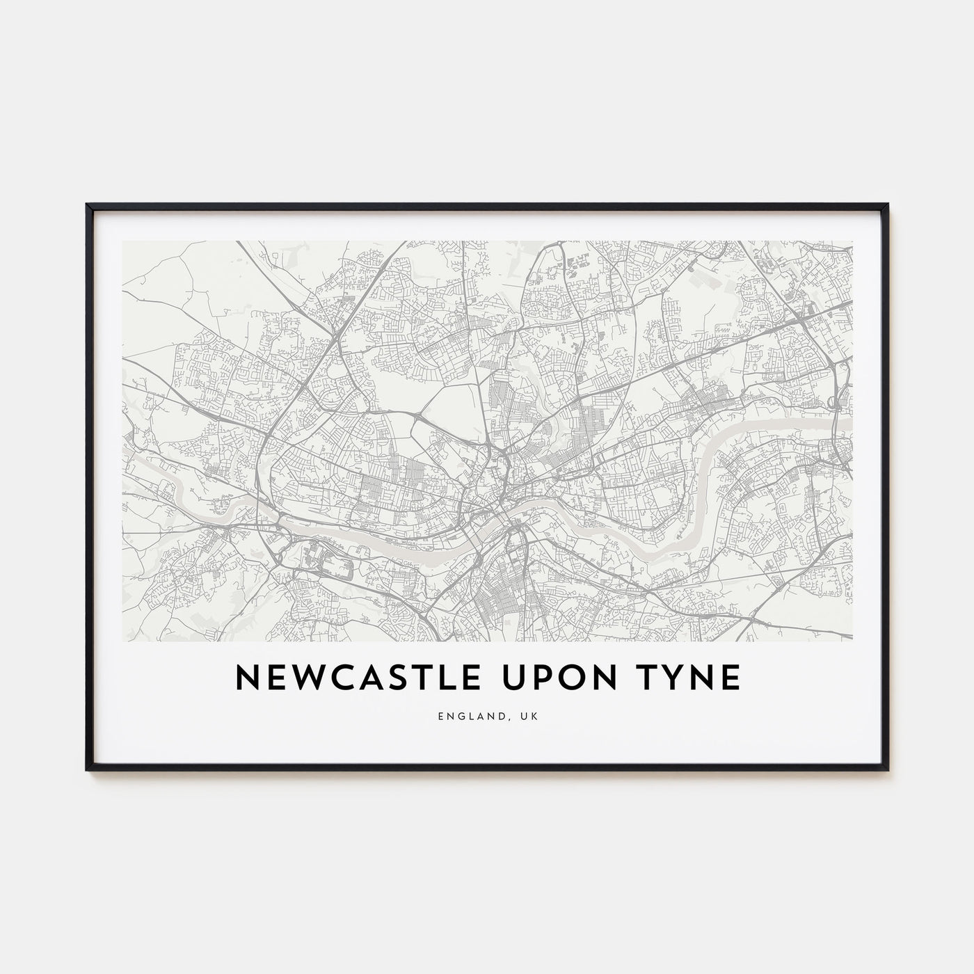 Newcastle upon Tyne Map Landscape Poster