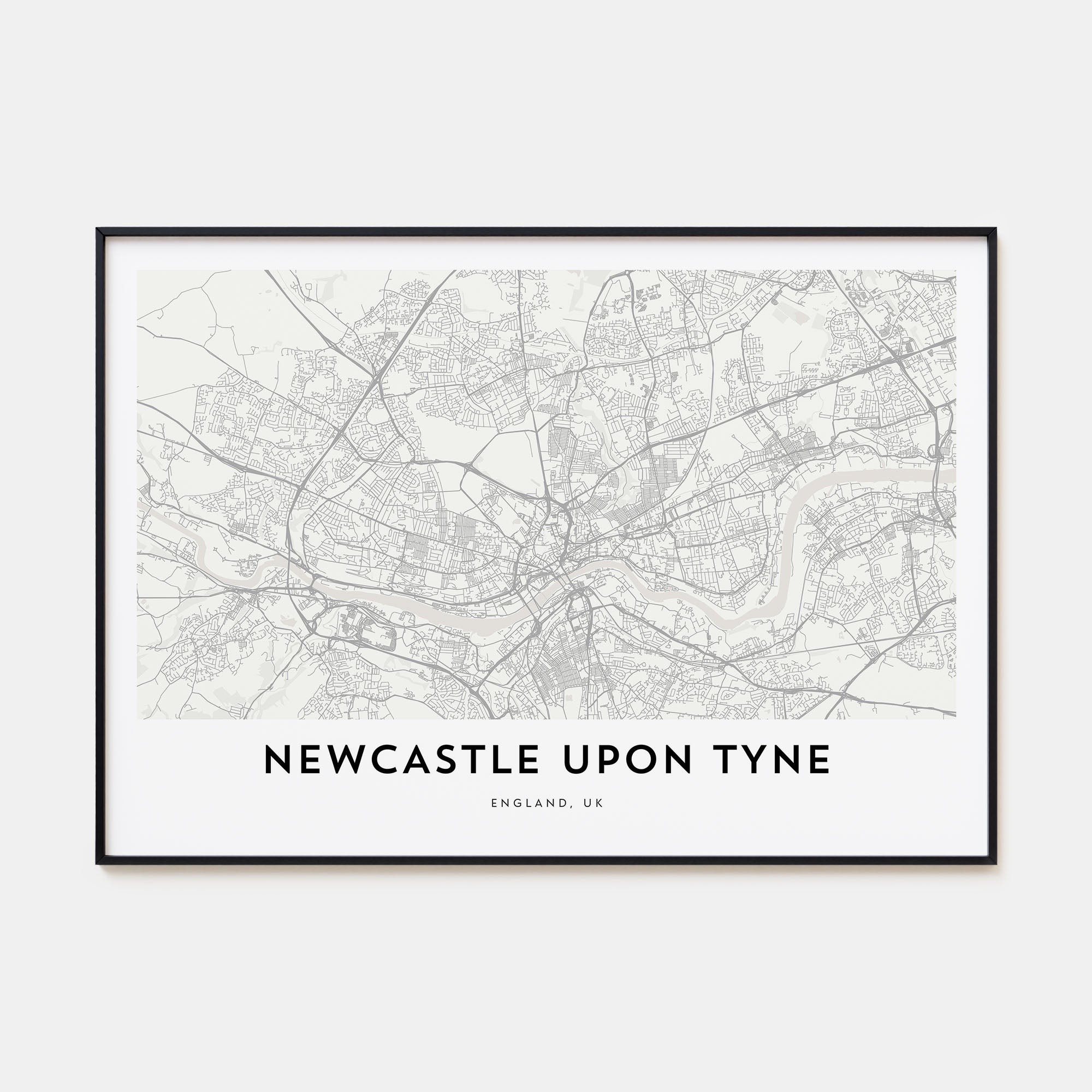 Newcastle upon Tyne Map Landscape Poster