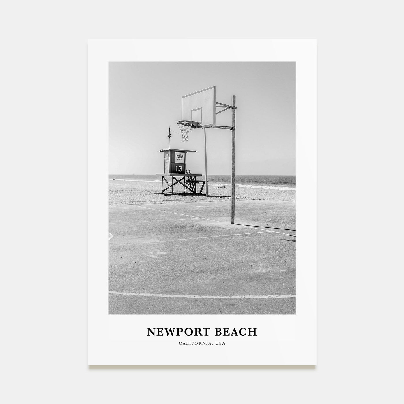 Newport Beach Portrait B&W No 2 Poster