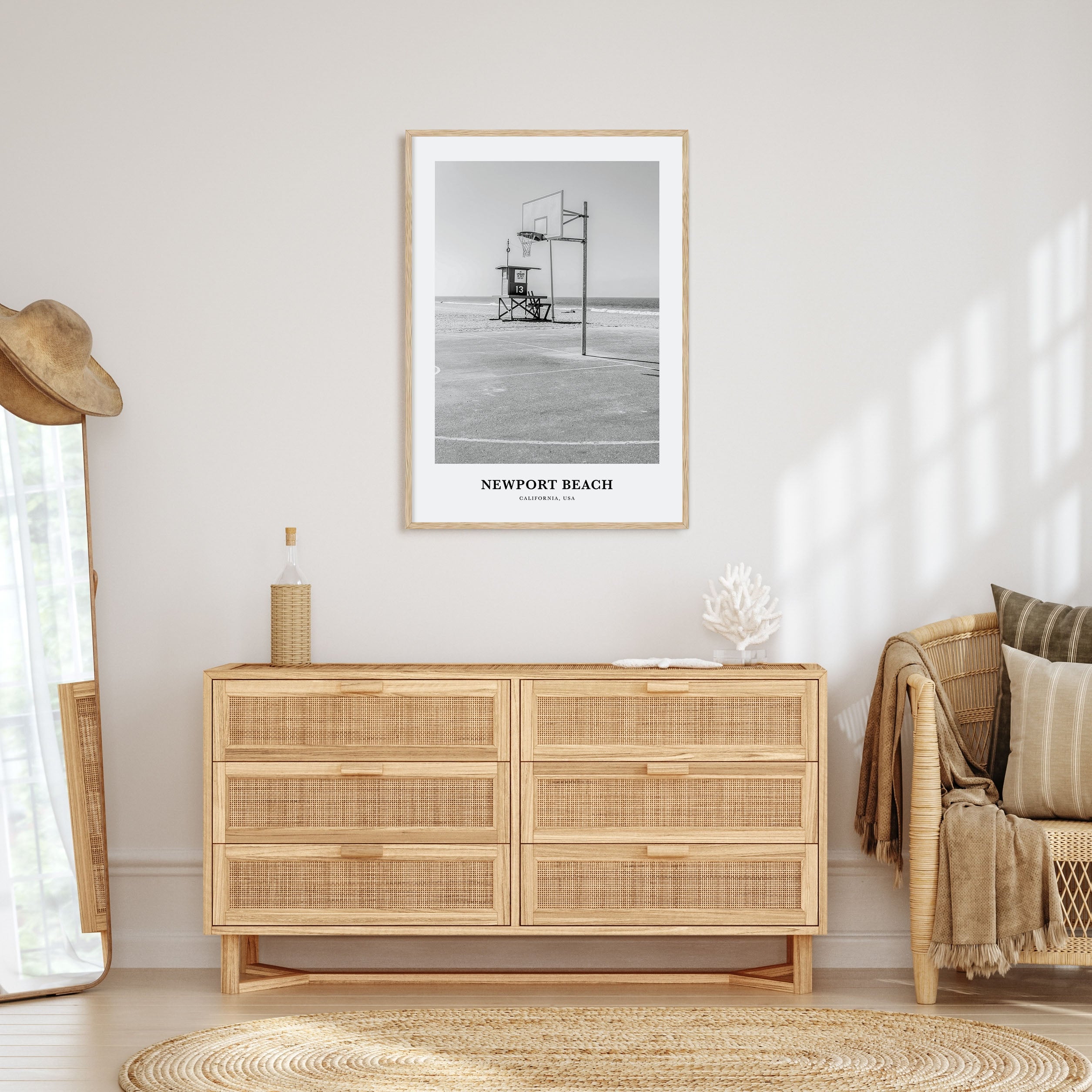 Newport Beach Portrait B&W No 2 Poster