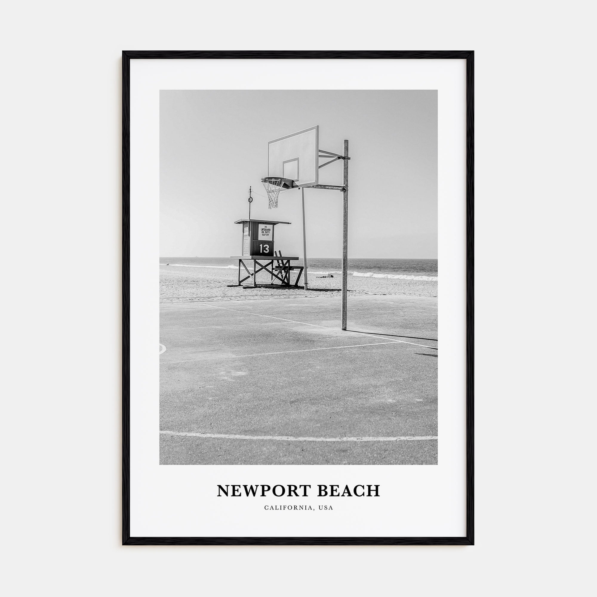 Newport Beach Portrait B&W No 2 Poster