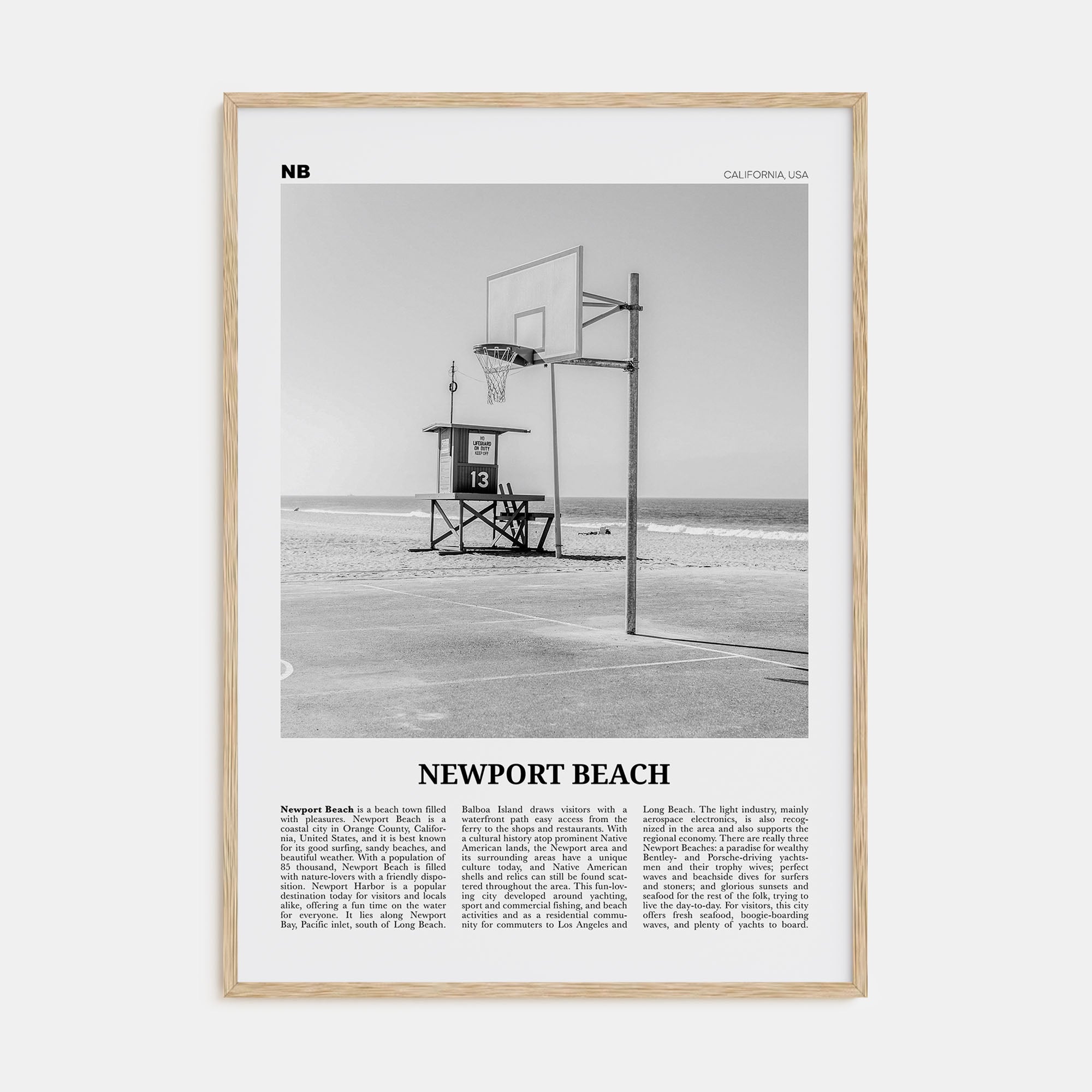 Newport Beach Travel B&W No 2 Poster