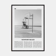 Newport Beach Travel B&W No 2 Poster