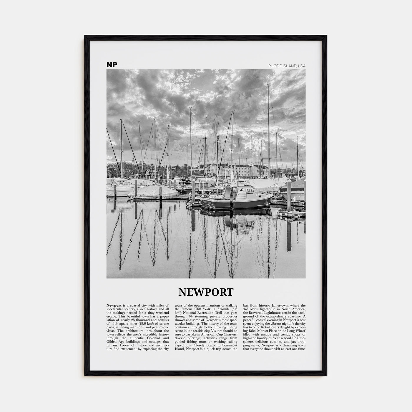 Newport Travel B&W Poster