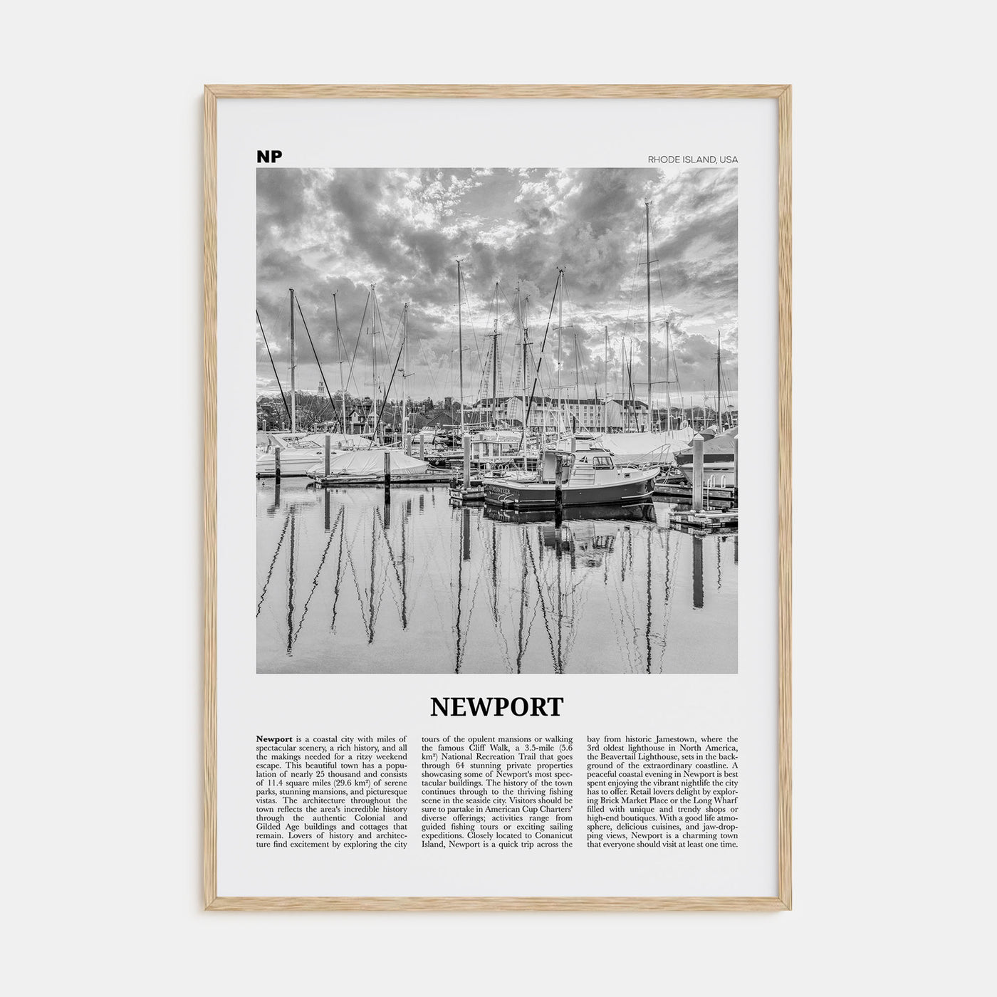 Newport Travel B&W Poster