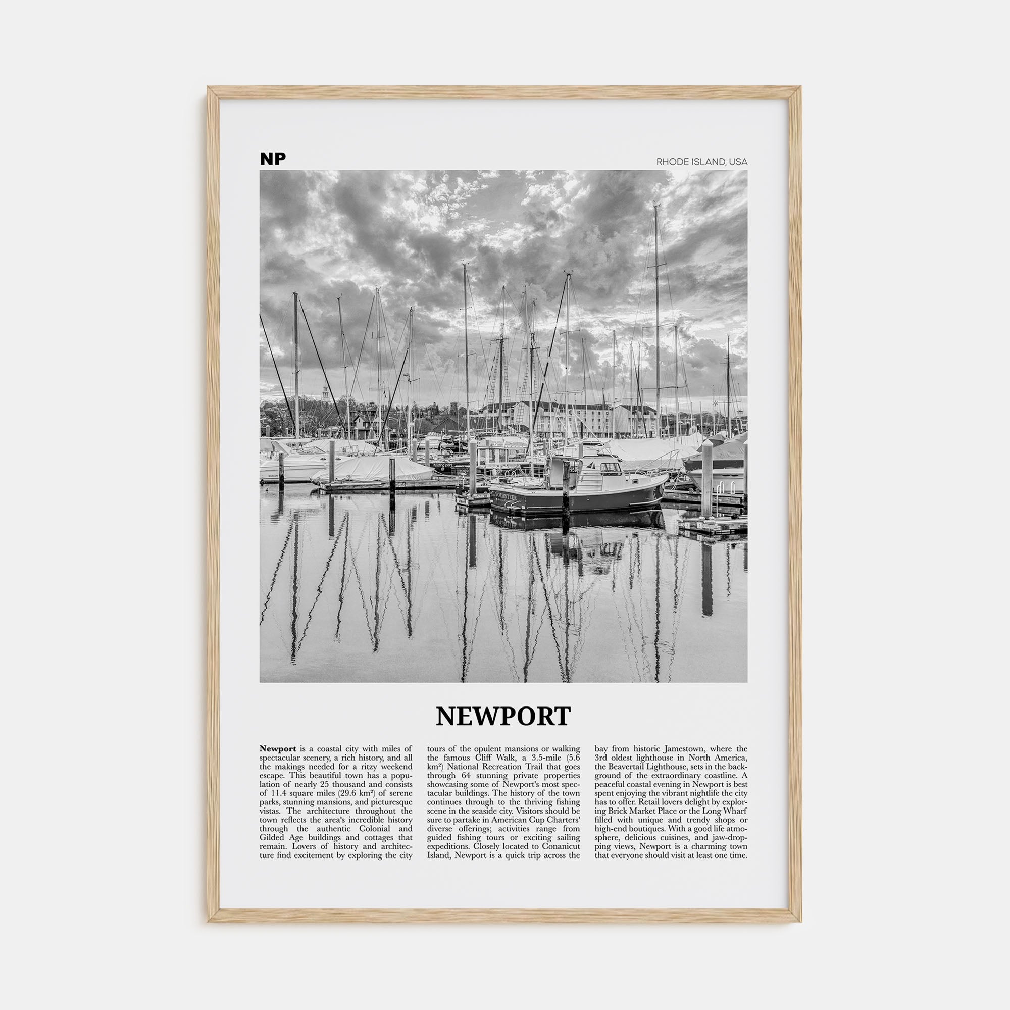 Newport Travel B&W Poster