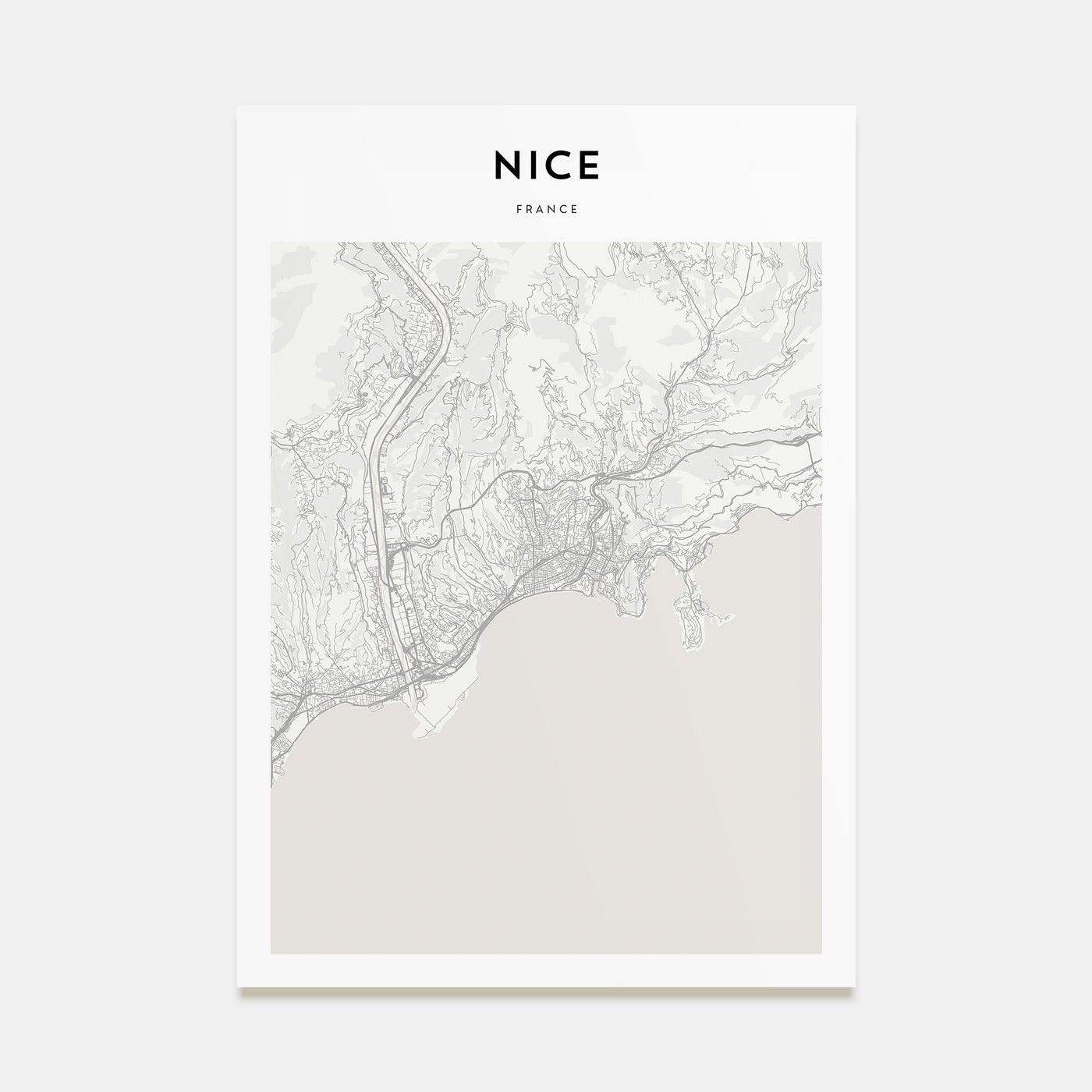 Nice Map Portrait Poster
