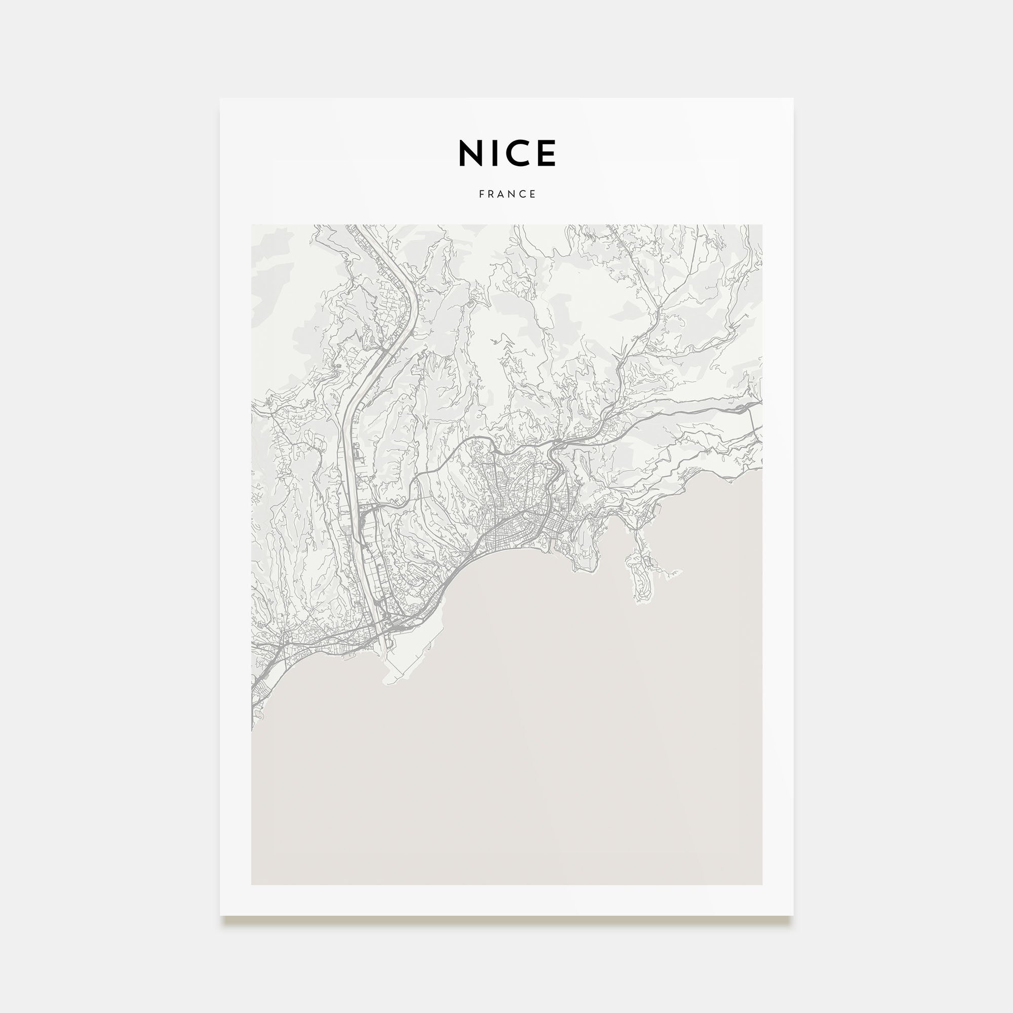 Nice Map Portrait Poster