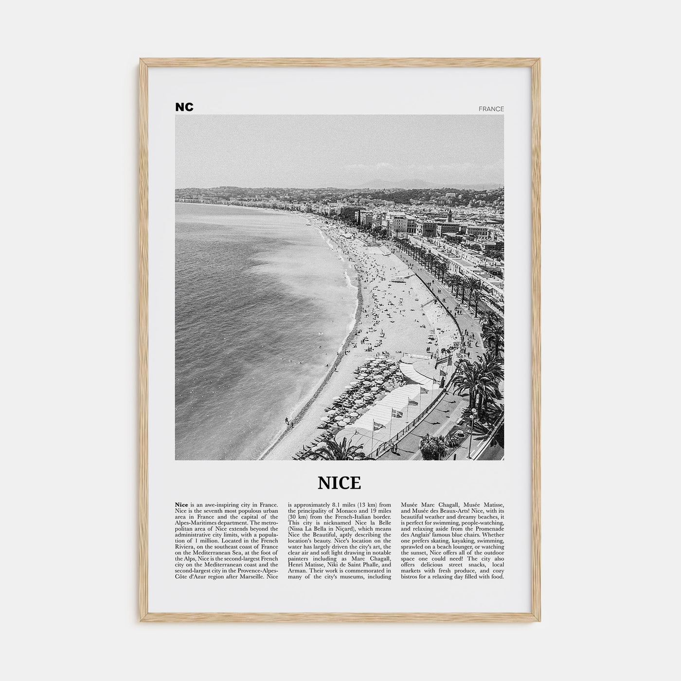 Nice Travel B&W Poster