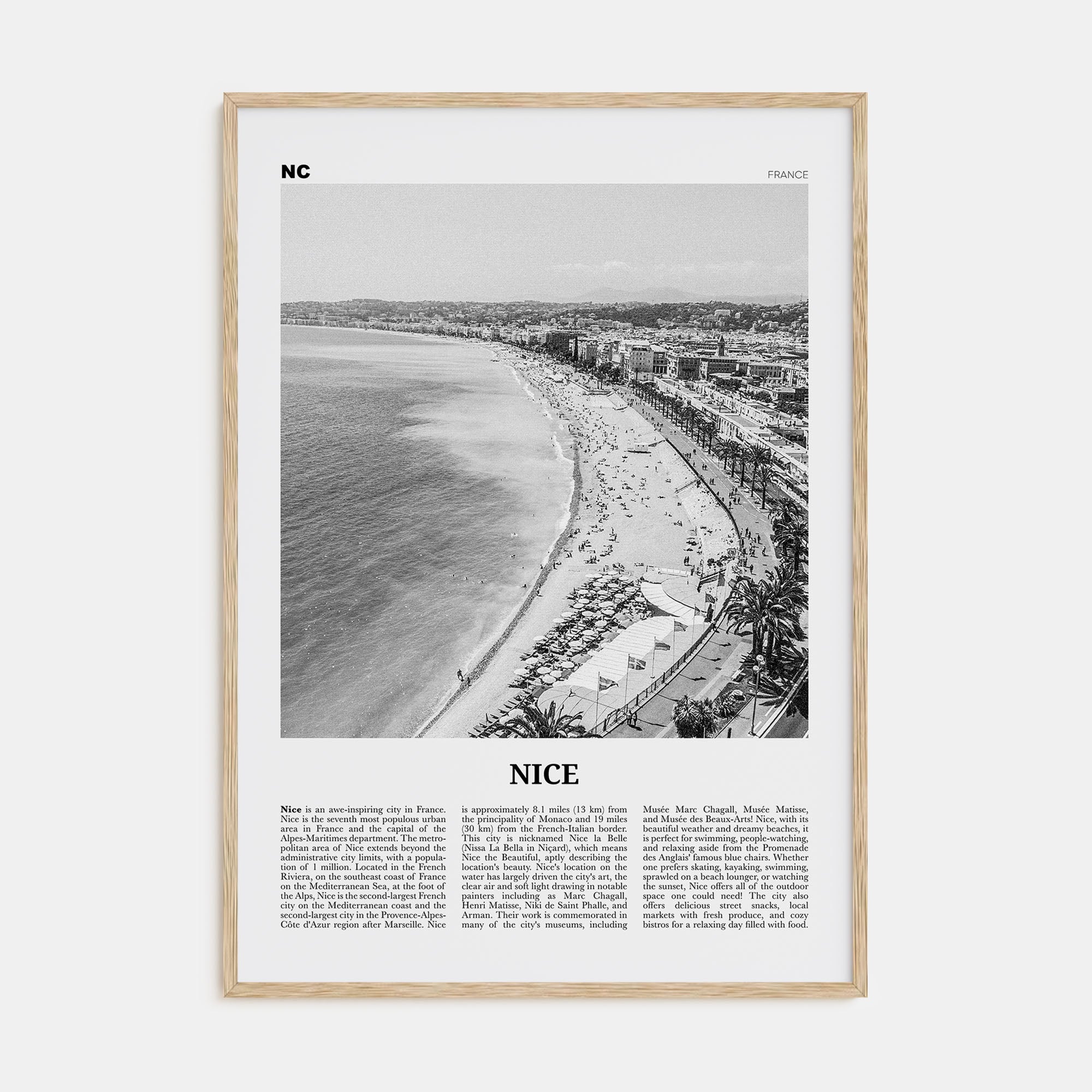 Nice Travel B&W Poster