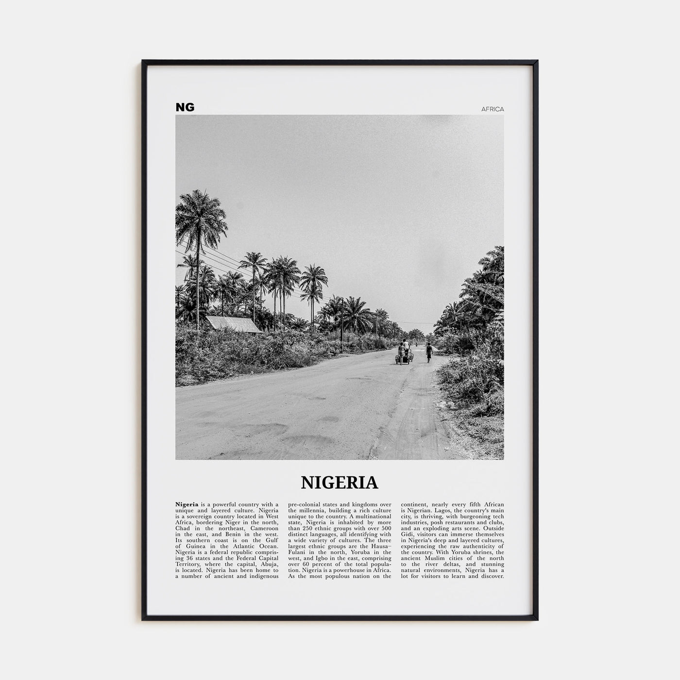 Nigeria Travel B&W No 1 Poster