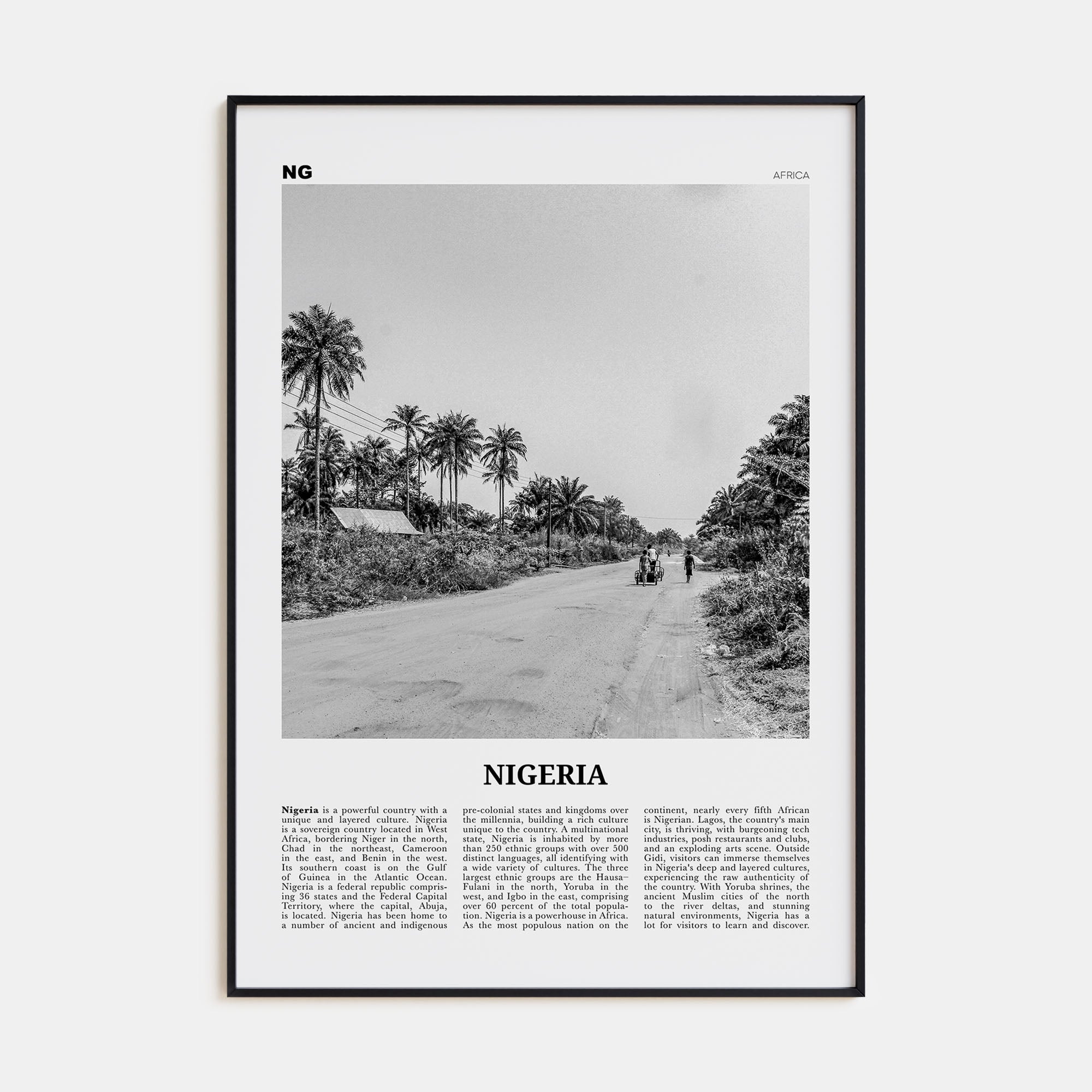 Nigeria Travel B&W No 1 Poster