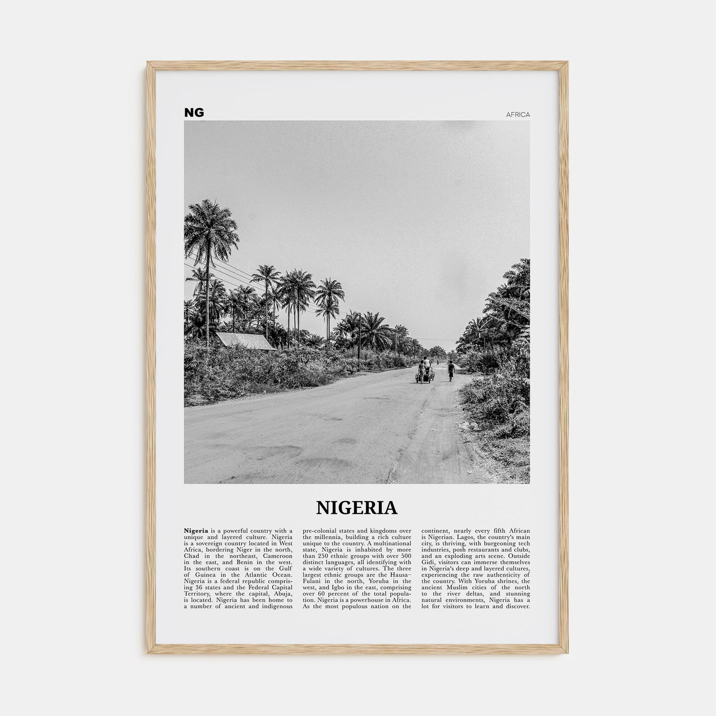 Nigeria Travel B&W No 1 Poster