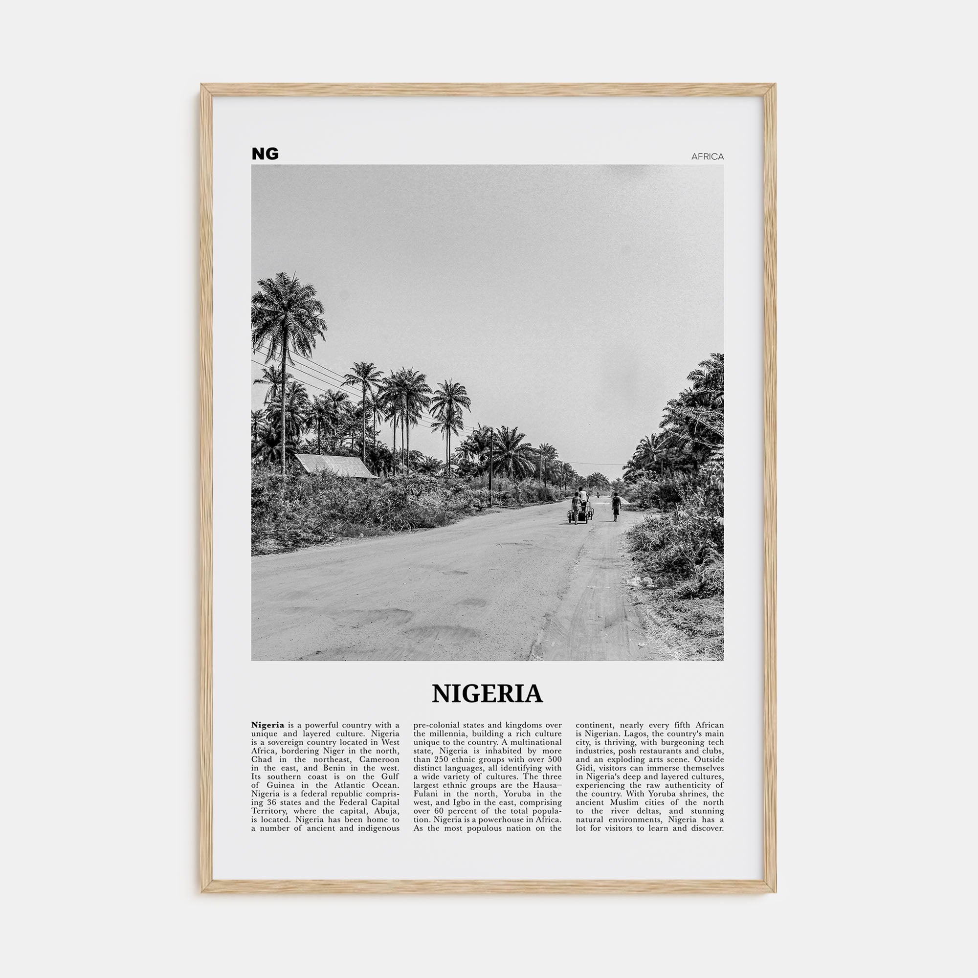 Nigeria Travel B&W No 1 Poster