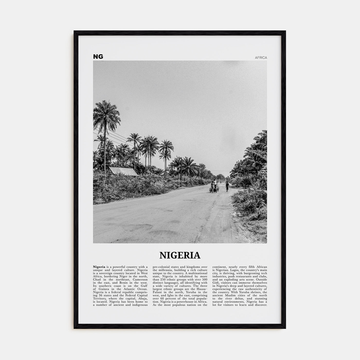 Nigeria Travel B&W No 1 Poster