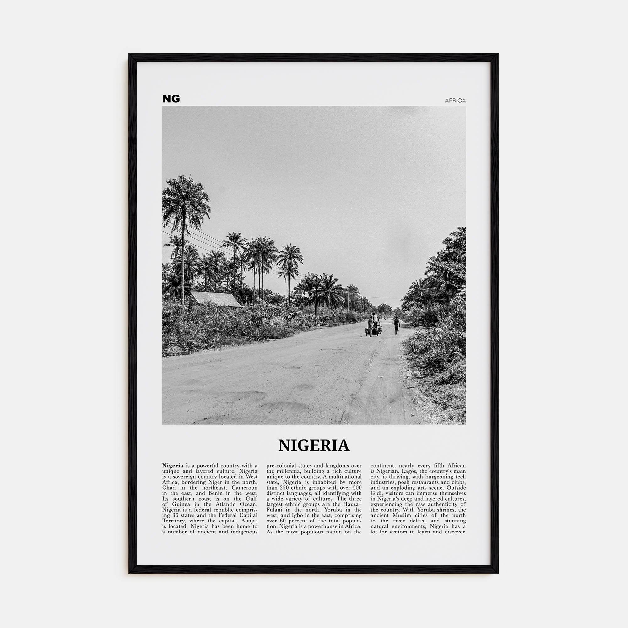 Nigeria Travel B&W No 1 Poster