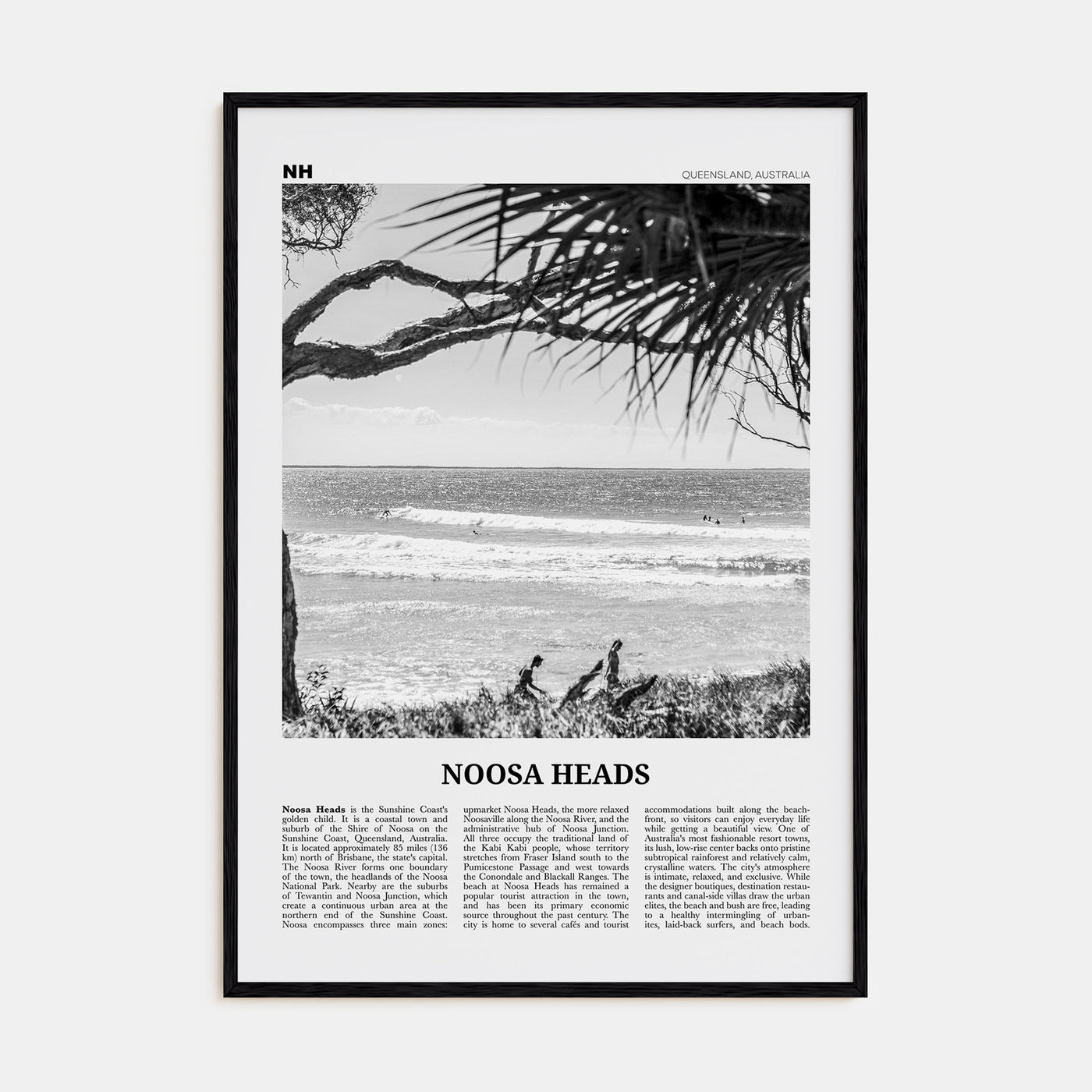 Noosa Heads Travel B&W No 1 Poster