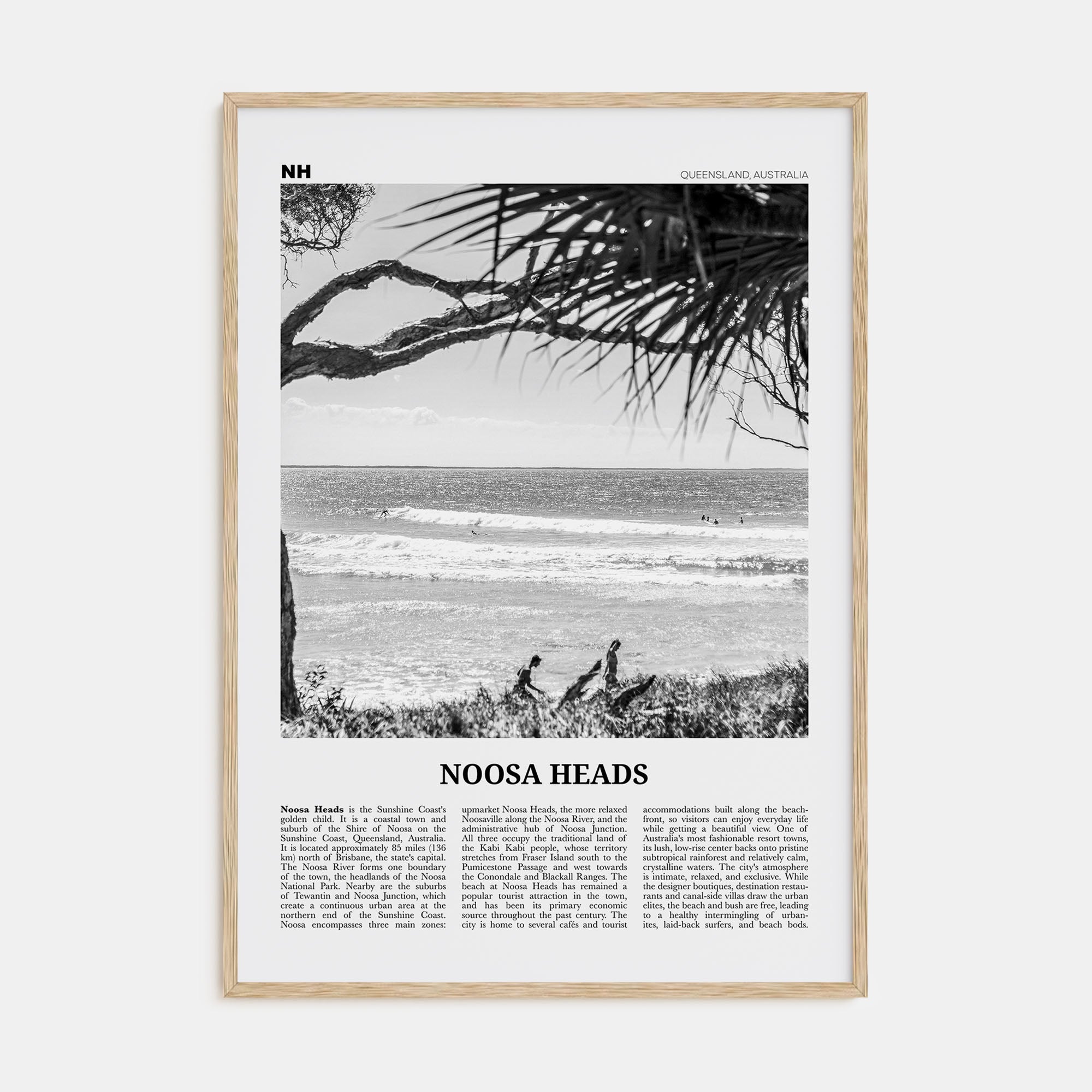 Noosa Heads Travel B&W No 1 Poster