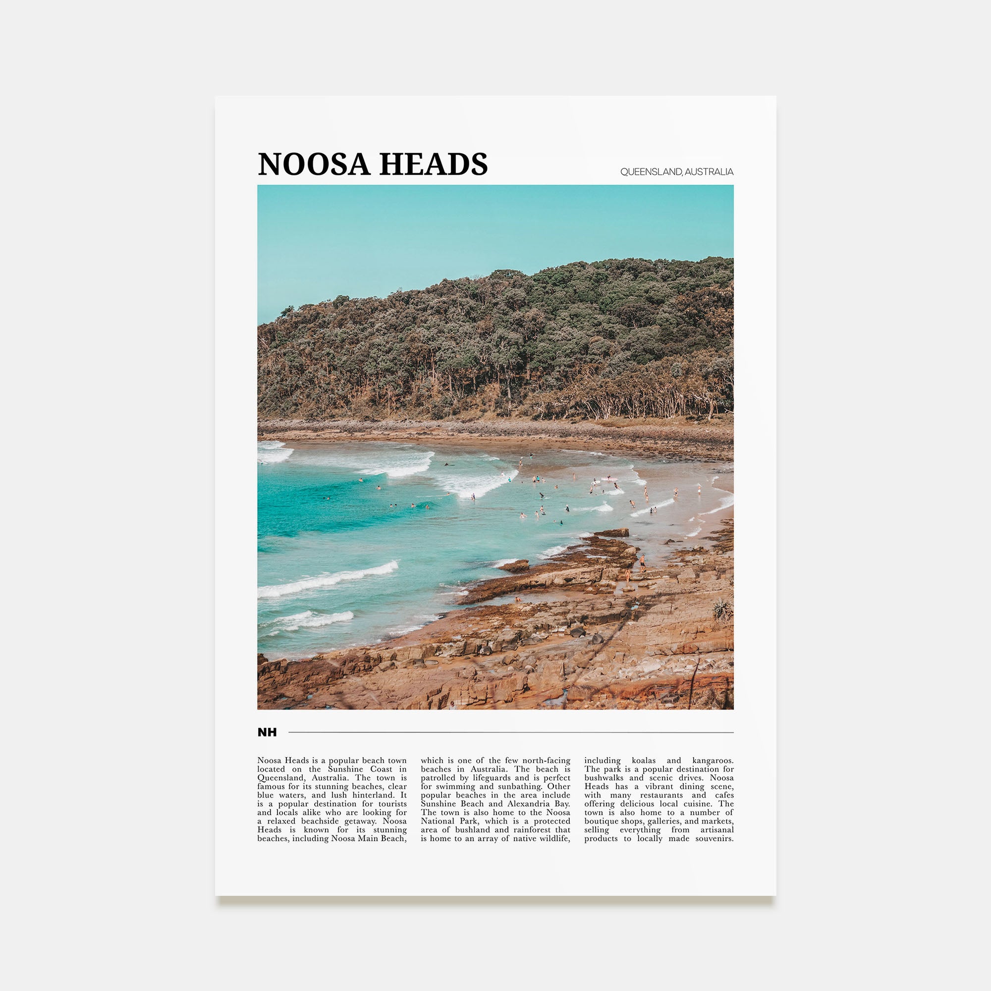 Noosa Heads Travel Color Poster