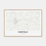 Norfolk, England Map Landscape Poster