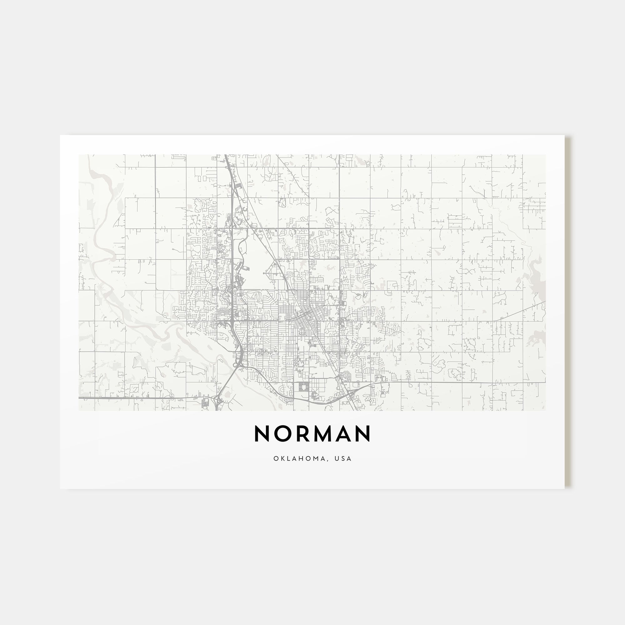 Norman Map Landscape Poster